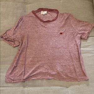 Sezane linen tee with embroidered heart